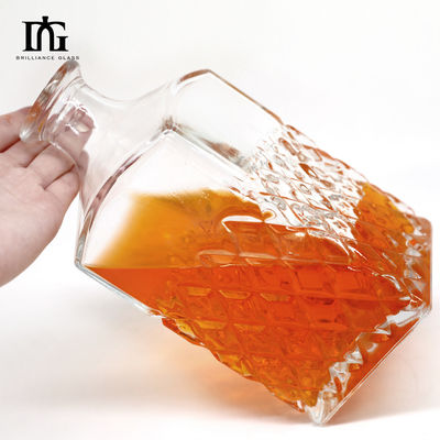 Luxe glazen kraag loodvrij kristal whisky glazen decanter met kurk afdichting