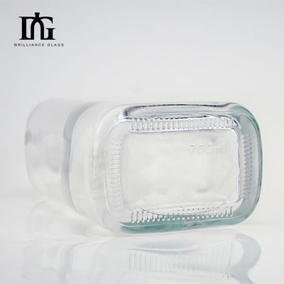 Gepersonaliseerd logo 700 ml vierkant glasfles ideaal voor whisky brandy gin vodka en meer