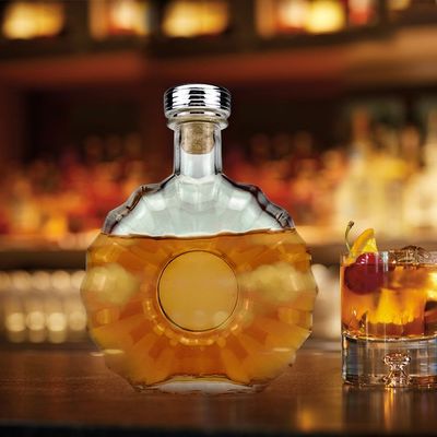 Persoonlijke heldere glas vodka fles 700 ml met gravure en warm stempelen