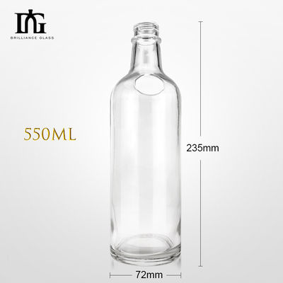 500 ml 700 ml 750 ml glazen fles voor wodka Whisky Gin Spirit Cap Type Cork Schroef beide