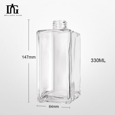 Persoonlijke ronde vorm 700 ml transparante lege glazen drankfles voor whisky vodka tequila