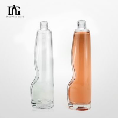 Acceptabel klant logo glazen fles voor drank wodka tequila gin verzegeld kurk deksel