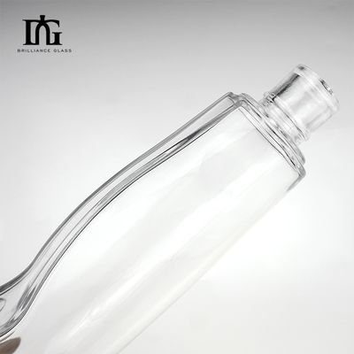 Acceptabel klant logo glazen fles voor drank wodka tequila gin verzegeld kurk deksel