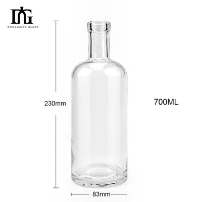 Concurrerende 750 ml 700 ml 500 ml heldere whiskey vodka fles met op maat gemaakte zwarte verf