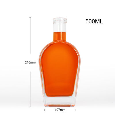 Whisky Liquor Gin Rum Vodka Glasfles met glazen kurk 450 ml 700 ml 750 ml Kraagmateriaal