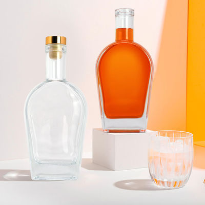 Whisky Liquor Gin Rum Vodka Glasfles met glazen kurk 450 ml 700 ml 750 ml Kraagmateriaal