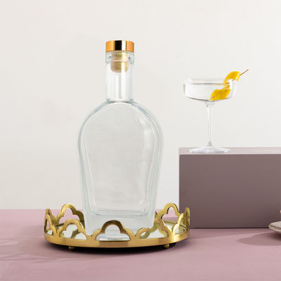 Whisky Liquor Gin Rum Vodka Glasfles met glazen kurk 450 ml 700 ml 750 ml Kraagmateriaal