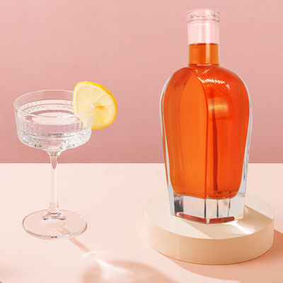 Whisky Liquor Gin Rum Vodka Glasfles met glazen kurk 450 ml 700 ml 750 ml Kraagmateriaal