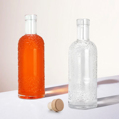 Acid etch oppervlakte handhaving glazen fles voor dranken 750 ml capaciteit en transparant