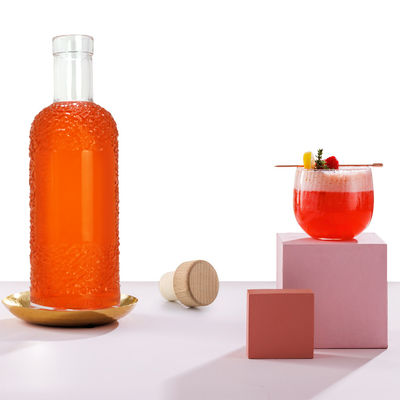 Acid etch oppervlakte handhaving glazen fles voor dranken 750 ml capaciteit en transparant