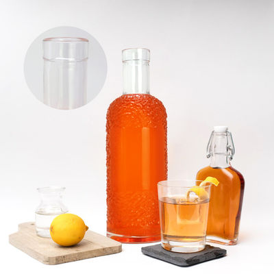 Acid etch oppervlakte handhaving glazen fles voor dranken 750 ml capaciteit en transparant