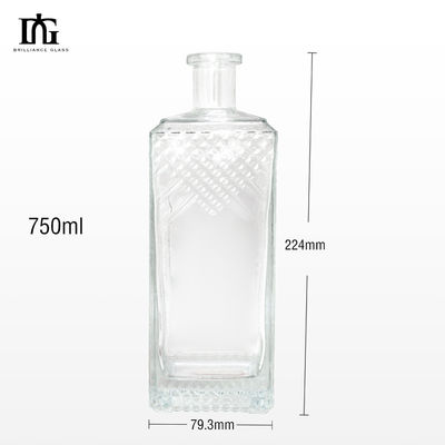 Afdichting Cork 700ml 375ml 500ml Glasfles voor Whisky Liquor Vierkante Vodka