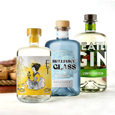 375 ml Transparante Ronde Leeg Super Flint Glas Liquor Wijn Whisky Vodka Tequila Fles