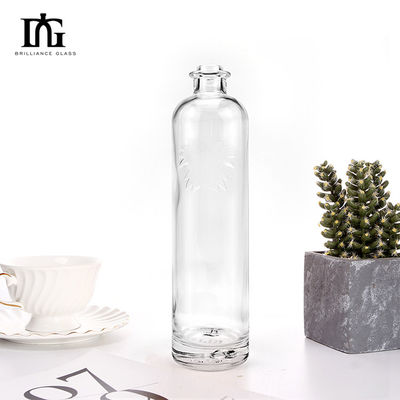 Aanvaardbaar klantlogo Hoog glas drankfles voor wodka gin tequila brandy