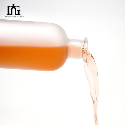 Vodka Brandy Liquor flessen met aanvaardbaar klant logo 500 ml helder rond glas
